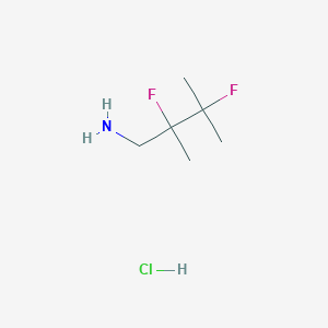 molecular formula C6H14ClF2N B2799629 2,3-Difluoro-2,3-dimethylbutan-1-amine;hydrochloride CAS No. 2361644-60-0