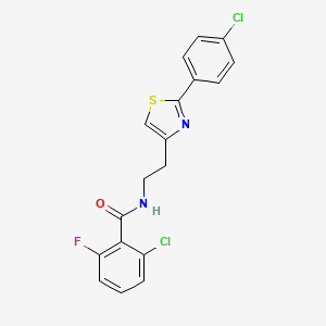 molecular formula C18H13Cl2FN2OS B2799630 2-氯-N-(2-(2-(4-氯苯基)噻唑-4-基)乙基)-6-氟苯甲酰胺 CAS No. 897612-27-0