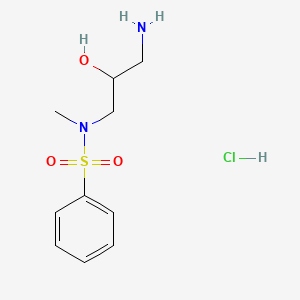 molecular formula C10H17ClN2O3S B2799632 N-(3-氨基-2-羟基丙基)-N-甲基苯磺酰胺盐酸 CAS No. 1417634-12-8