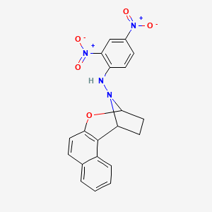 molecular formula C20H16N4O5 B2799666 N-(2,4-dinitrophenyl)-2-oxa-16-azatetracyclo[11.2.1.0~3,12~.0~6,11~]hexadeca-3(12),4,6(11),7,9-pentaen-16-amine CAS No. 22794-77-0
