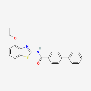 molecular formula C22H18N2O2S B2799668 N-(4-ethoxybenzo[d]thiazol-2-yl)-[1,1'-biphenyl]-4-carboxamide CAS No. 313662-00-9