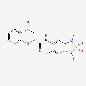 4-oxo-N-(1,3,6-trimethyl-2,2-dioxido-1,3-dihydrobenzo[c][1,2,5]thiadiazol-5-yl)-4H-chromene-2-carboxamide