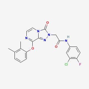 molecular formula C21H17ClFN5O3 B2799690 3-[3-(2-Ethyl-1,3-thiazol-4-yl)phenyl]-5-(2-thienyl)-1,2,4-oxadiazole CAS No. 1251588-10-9