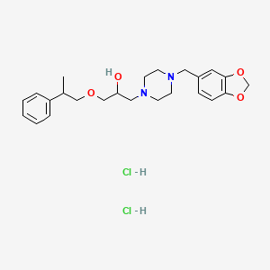 molecular formula C24H34Cl2N2O4 B2799709 1-(4-(苯并[d][1,3]二氧杂环戊-5-基甲基)哌嗪-1-基)-3-(2-苯基丙氧基)丙醇二盐酸盐 CAS No. 1216498-62-2