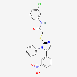 N-(3-chlorophenyl)-2-((5-(3-nitrophenyl)-1-phenyl-1H-imidazol-2-yl)thio)acetamide