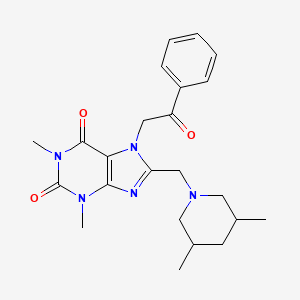 8-[(3,5-Dimethylpiperidin-1-yl)methyl]-1,3-dimethyl-7-phenacylpurine-2,6-dione