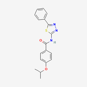 molecular formula C18H17N3O2S B2799719 N-(5-phenyl-1,3,4-thiadiazol-2-yl)-4-(propan-2-yloxy)benzamide CAS No. 476463-03-3