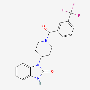 molecular formula C20H18F3N3O2 B2799720 1-(1-(3-(trifluoromethyl)benzoyl)piperidin-4-yl)-1H-benzo[d]imidazol-2(3H)-one CAS No. 521169-07-3