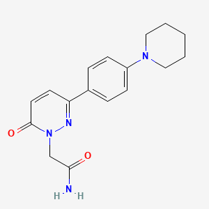 molecular formula C17H20N4O2 B2799722 2-[6-Oxo-3-(4-piperidin-1-ylphenyl)pyridazin-1-yl]acetamide CAS No. 922980-77-6