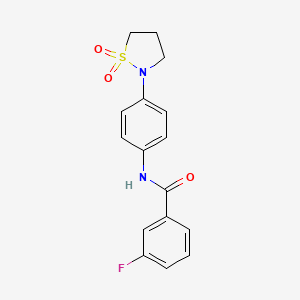 molecular formula C16H15FN2O3S B2799735 N-(4-(1,1-dioxidoisothiazolidin-2-yl)phenyl)-3-fluorobenzamide CAS No. 941931-84-6