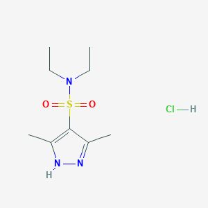 molecular formula C9H18ClN3O2S B2799738 N,N-diethyl-3,5-dimethyl-1H-pyrazole-4-sulfonamide hydrochloride CAS No. 1032553-80-2