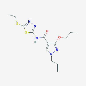 molecular formula C14H21N5O2S2 B2799741 N-(5-(ethylthio)-1,3,4-thiadiazol-2-yl)-3-propoxy-1-propyl-1H-pyrazole-4-carboxamide CAS No. 1013766-03-4
