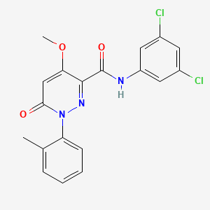 molecular formula C19H15Cl2N3O3 B2799745 N-(3,5-二氯苯基)-4-甲氧基-1-(2-甲基苯基)-6-氧代吡啶并[3,4-d]嘧啶-3-甲酰胺 CAS No. 946255-65-8