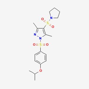1-((4-isopropoxyphenyl)sulfonyl)-3,5-dimethyl-4-(pyrrolidin-1-ylsulfonyl)-1H-pyrazole