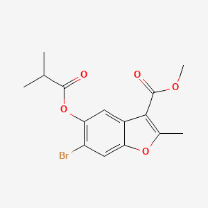 molecular formula C15H15BrO5 B2799750 甲基-6-溴-2-甲基-5-[(2-甲基丙酰)氧基]-1-苯并呋喃-3-甲酸酯 CAS No. 308295-45-6