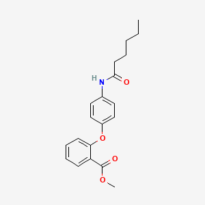 molecular formula C20H23NO4 B2799757 Methyl 2-[4-(hexanoylamino)phenoxy]benzenecarboxylate CAS No. 866020-10-2