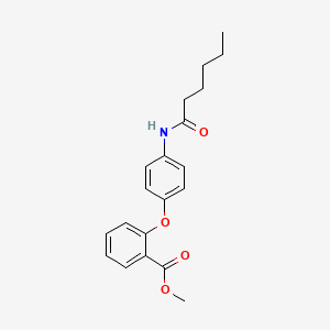 molecular formula C20H23NO4 B2799757 methyl 2-(4-hexanamidophenoxy)benzoate CAS No. 866020-10-2