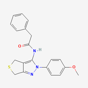 molecular formula C20H19N3O2S B2799760 N-(2-(4-甲氧基苯基)-4,6-二氢-2H-噻吩[3,4-c]嘧啶-3-基)-2-苯乙酰胺 CAS No. 392253-17-7