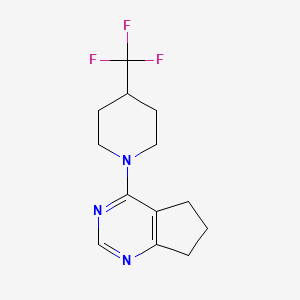 molecular formula C13H16F3N3 B2799763 4-[4-(Trifluoromethyl)piperidin-1-yl]-6,7-dihydro-5H-cyclopenta[d]pyrimidine CAS No. 2415465-46-0