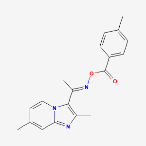 molecular formula C19H19N3O2 B2799764 2,7-二甲基-3-{[(4-甲基苯甲酰)氧基]乙烯基氨基代基}咪唑并[1,2-a]吡啶 CAS No. 478047-81-3