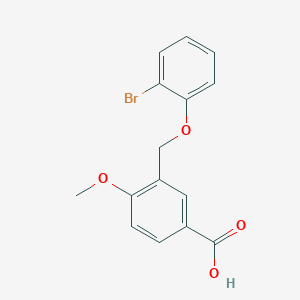 molecular formula C15H13BrO4 B279977 3-[(2-Bromophenoxy)methyl]-4-methoxybenzoic acid CAS No. 438218-46-3