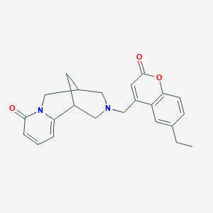molecular formula C23H24N2O3 B2799775 3-((6-ethyl-2-oxo-2H-chromen-4-yl)methyl)-3,4,5,6-tetrahydro-1H-1,5-methanopyrido[1,2-a][1,5]diazocin-8(2H)-one CAS No. 1105241-92-6