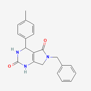 molecular formula C20H19N3O2 B2799779 6-benzyl-4-(p-tolyl)-3,4,6,7-tetrahydro-1H-pyrrolo[3,4-d]pyrimidine-2,5-dione CAS No. 872102-97-1