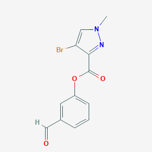molecular formula C12H9BrN2O3 B279978 3-formylphenyl 4-bromo-1-methyl-1H-pyrazole-3-carboxylate 