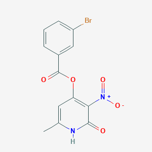 molecular formula C13H9BrN2O5 B2799782 (6-methyl-3-nitro-2-oxo-1H-pyridin-4-yl) 3-bromobenzoate CAS No. 868679-77-0