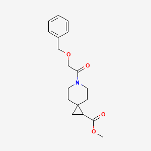molecular formula C18H23NO4 B2799783 甲基 6-(2-(苄氧基)乙酰)-6-氮杂螺[2.5]辛烷-1-羧酸酯 CAS No. 2034418-35-2