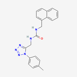 molecular formula C21H20N6O B2799786 1-(naphthalen-1-ylmethyl)-3-((1-(p-tolyl)-1H-tetrazol-5-yl)methyl)urea CAS No. 921150-66-5