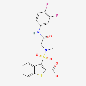 molecular formula C19H16F2N2O5S2 B2799788 methyl 3-(N-(2-((3,4-difluorophenyl)amino)-2-oxoethyl)-N-methylsulfamoyl)benzo[b]thiophene-2-carboxylate CAS No. 946237-61-2