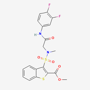 molecular formula C19H16F2N2O5S2 B2799788 methyl 3-({[(3,4-difluorophenyl)carbamoyl]methyl}(methyl)sulfamoyl)-1-benzothiophene-2-carboxylate CAS No. 946237-61-2