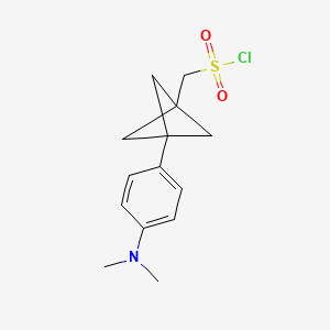 molecular formula C14H18ClNO2S B2799790 [3-[4-(Dimethylamino)phenyl]-1-bicyclo[1.1.1]pentanyl]methanesulfonyl chloride CAS No. 2287343-45-5