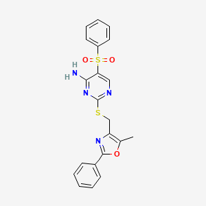 5-(Benzenesulfonyl)-2-{[(5-methyl-2-phenyl-1,3-oxazol-4-yl)methyl]sulfanyl}pyrimidin-4-amine