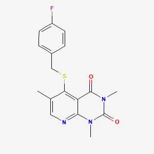 molecular formula C17H16FN3O2S B2799810 5-((4-氟苯甲基)硫)-1,3,6-三甲基吡啶并[2,3-d]嘧啶-2,4(1H,3H)-二酮 CAS No. 899940-21-7