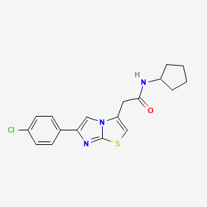 molecular formula C18H18ClN3OS B2799816 2-(6-(4-氯苯基)咪唑并[2,1-b]噻唑-3-基)-N-环戊基乙酰胺 CAS No. 897457-85-1