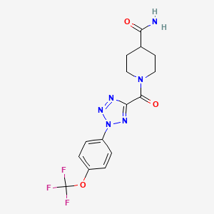 1-(2-(4-(trifluoromethoxy)phenyl)-2H-tetrazole-5-carbonyl)piperidine-4-carboxamide