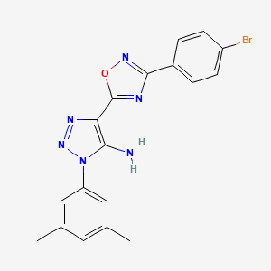 molecular formula C18H15BrN6O B2799829 4-(3-(4-bromophenyl)-1,2,4-oxadiazol-5-yl)-1-(3,5-dimethylphenyl)-1H-1,2,3-triazol-5-amine CAS No. 950283-45-1
