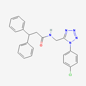 molecular formula C23H20ClN5O B2799834 N-((1-(4-chlorophenyl)-1H-tetrazol-5-yl)methyl)-3,3-diphenylpropanamide CAS No. 897615-49-5