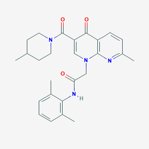 molecular formula C26H30N4O3 B2799835 N-(2,6-二甲基苯基)-2-(7-甲基-3-(4-甲基哌啶-1-基甲酰)-4-氧代-1,8-萘啶-1(4H)-基)乙酰胺 CAS No. 1251694-85-5