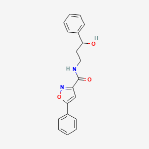 molecular formula C19H18N2O3 B2799840 N-(3-hydroxy-3-phenylpropyl)-5-phenylisoxazole-3-carboxamide CAS No. 1354540-55-8