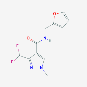 molecular formula C11H11F2N3O2 B2799849 3-(Difluoromethyl)-N-(furan-2-ylmethyl)-1-methylpyrazole-4-carboxamide CAS No. 2326373-81-1
