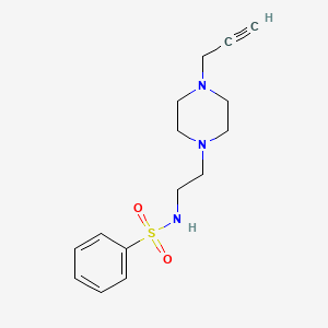 molecular formula C15H21N3O2S B2799852 N-{2-[4-(prop-2-yn-1-yl)piperazin-1-yl]ethyl}benzenesulfonamide CAS No. 2094882-60-5
