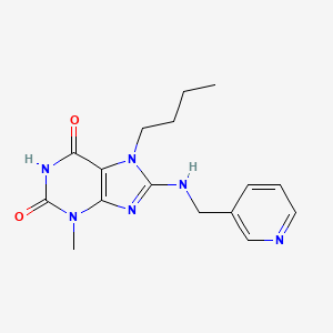 molecular formula C16H20N6O2 B2799857 7-丁基-3-甲基-8-((吡啶-3-基甲基)氨基)-1H-嘧啶-2,6(3H,7H)-二酮 CAS No. 1203099-55-1