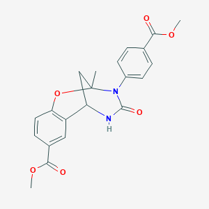 molecular formula C21H20N2O6 B2799861 甲基 3-(4-(甲氧羰基)苯基)-2-甲基-4-氧代-3,4,5,6-四氢-2H-2,6-甲基苯并[g][1,3,5]噁二唑环-8-羧酸酯 CAS No. 899743-17-0