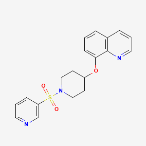 molecular formula C19H19N3O3S B2799873 8-((1-(Pyridin-3-ylsulfonyl)piperidin-4-yl)oxy)quinoline CAS No. 2034316-92-0