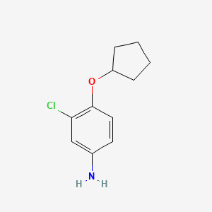 molecular formula C11H14ClNO B2799884 3-Chloro-4-(cyclopentyloxy)aniline CAS No. 1197687-18-5; 869944-88-7