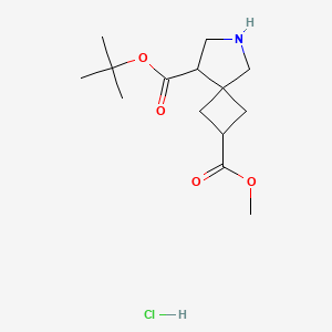 molecular formula C14H24ClNO4 B2799886 8-叔丁基 2-甲基 6-氮杂螺[3.4]辛烷-2,8-二羧酸酯盐酸盐 CAS No. 2094270-69-4