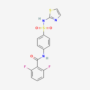 molecular formula C16H11F2N3O3S2 B2799893 2,6-difluoro-N-(4-(N-(thiazol-2-yl)sulfamoyl)phenyl)benzamide CAS No. 302951-73-1